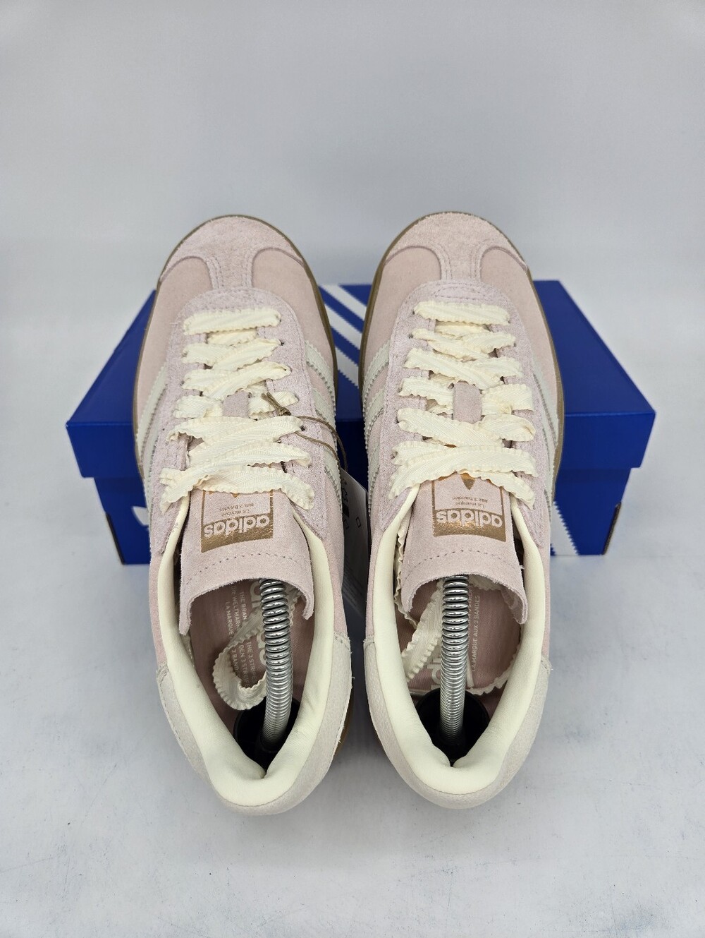 adidas Women's Gazelle Bold IH4209 Sandy Pink Off White Shoes Size 7 - Picture 5 of 8